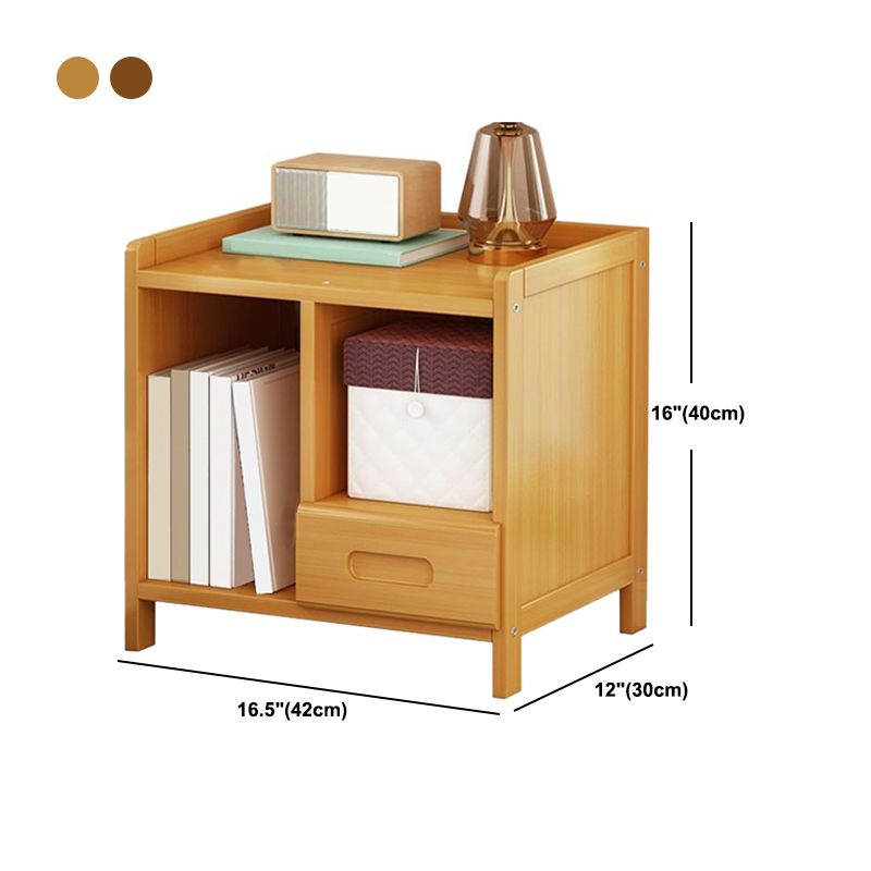 Solid Wood Bed Nightstand Drawer Storage Modern 16 Inch H Night Table with Legs