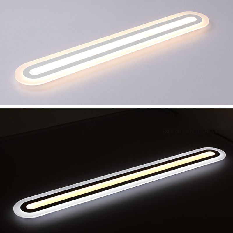 Minimalismus Acryl LED Flush Deckenleuchte mit weißer Beleuchtung Linearer Flushmount Beleuchtung