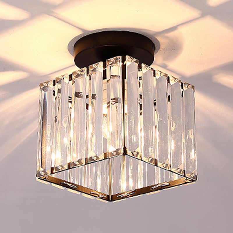 Simplicity Ceiling Lamp Modern Crystal Flush Mount Light Fixture for Bedroom