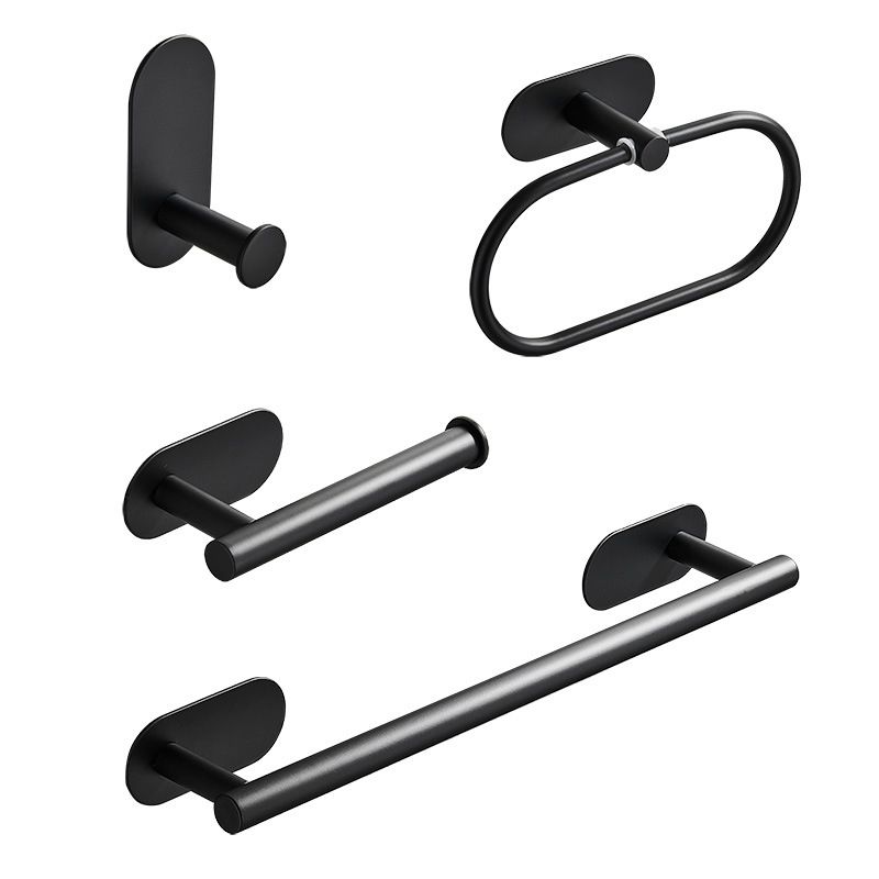 4 Piece Traditional Bathroom Hardware Set with Towel Bar Ring/Paper Holder & Robe Hook