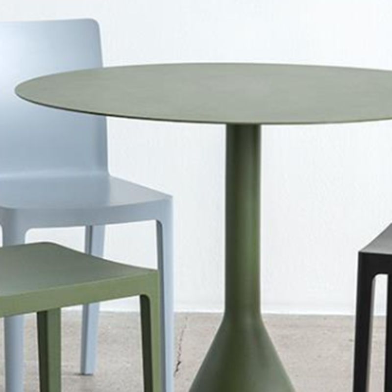 Contemporary Metal Patio Table Round/Square Water Resistant in Green