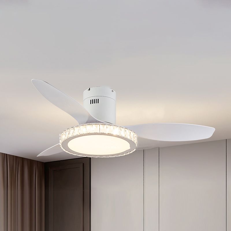 Metal Round Ceiling Fan Light Kids Style 1-Light Ceiling Fan Lighting for Bedroom