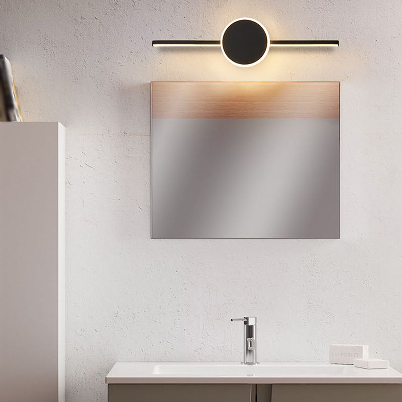 Iluminación de pared de tono geométrico de metal estilo moderno espejo de espejo lámpara montada en la pared