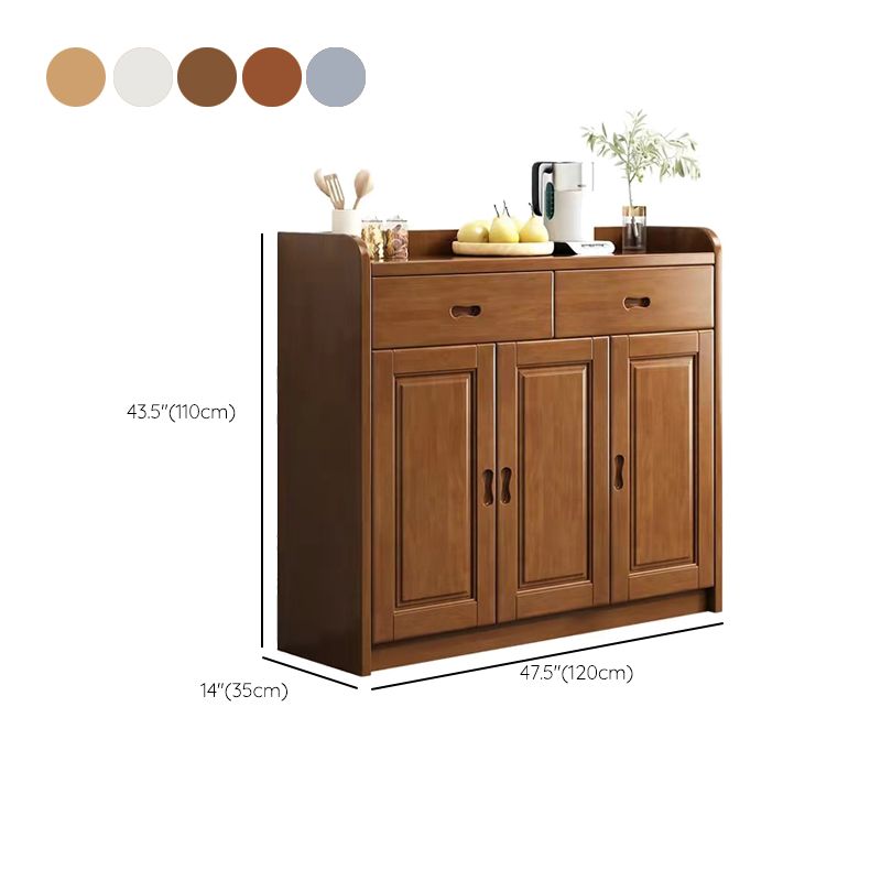 Modern Accent Cabinet with 2 Drawers in Rubberwood Wooden Cabinet