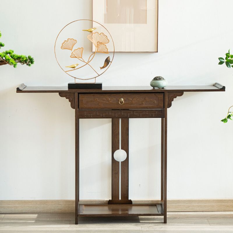 Rectangle Shape Console Table Wood Console Sofa Table in Brown