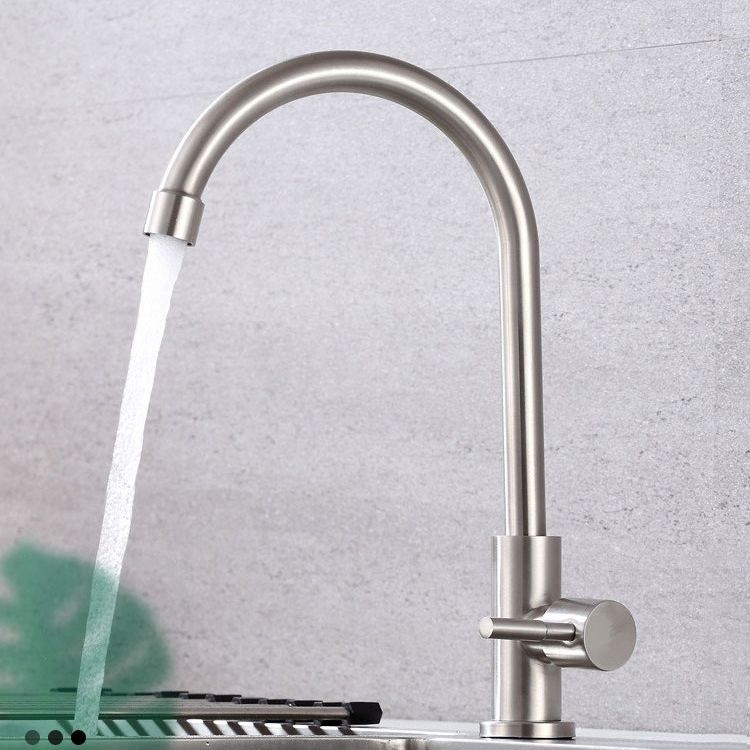 Modern Pull down Single Rotary Switch Kitchen Faucet High Arch Water Filler