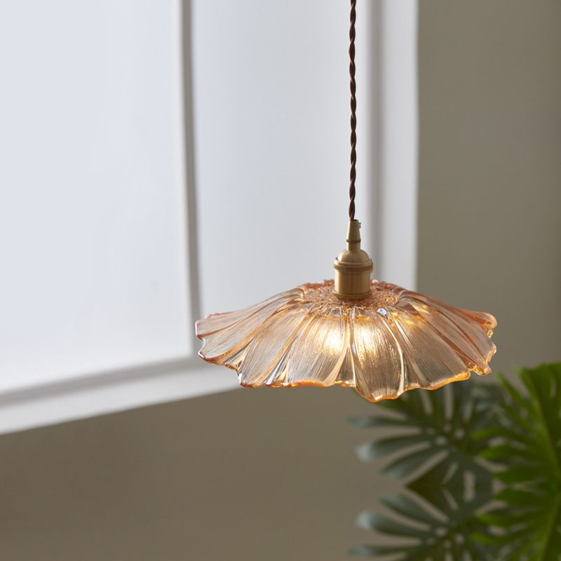 Luce a sospensione smerlata di vetro in stile industriale in stile retrò lampada sospesa