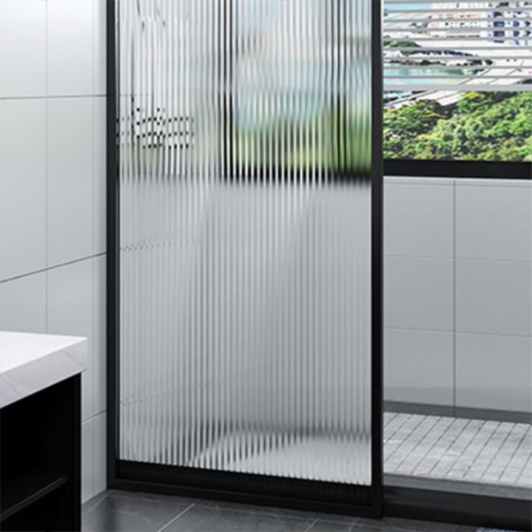 Fixed Black Shower Screen Full Frame Half Partition Shower Door