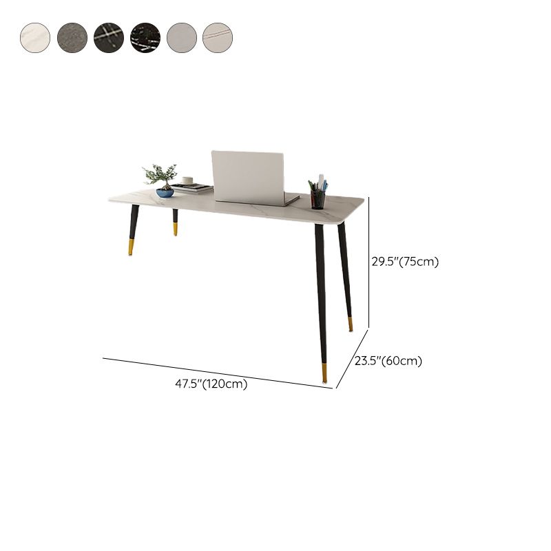 Modern Slate Top Office Desk Rectangle Writing Desk with 4 Legs for Home