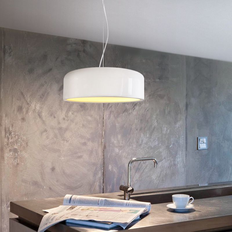 Modern Pendant Light 1-Light Iron Drum Hanging Ceiling Light for Dining Room