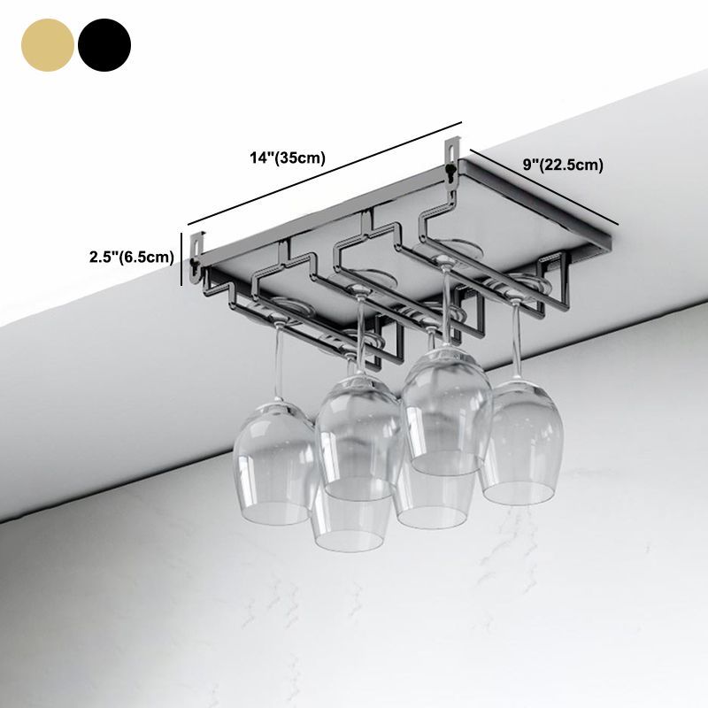 Modern Hanging Glass & Stemware Holder Metal Glass Rack Under Cabinet