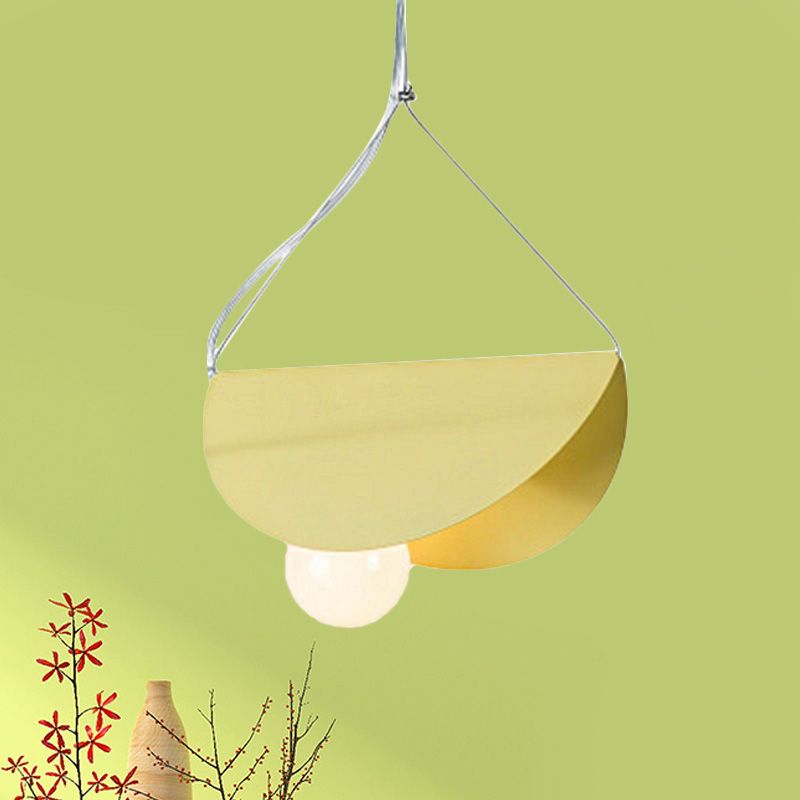 Nordic Style Suspension Light Fold Circle 1 Head Metal Pendant Light for Corridor Cafe