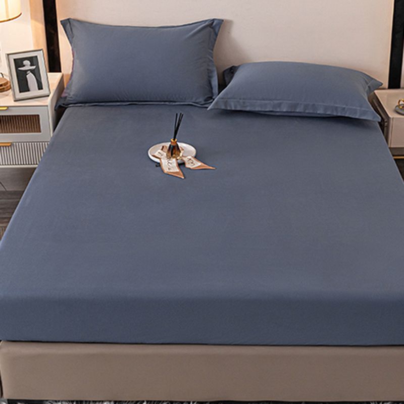 Modern Bed Sheet Solid Color Fitted Non-pilling Bed Sheet Set