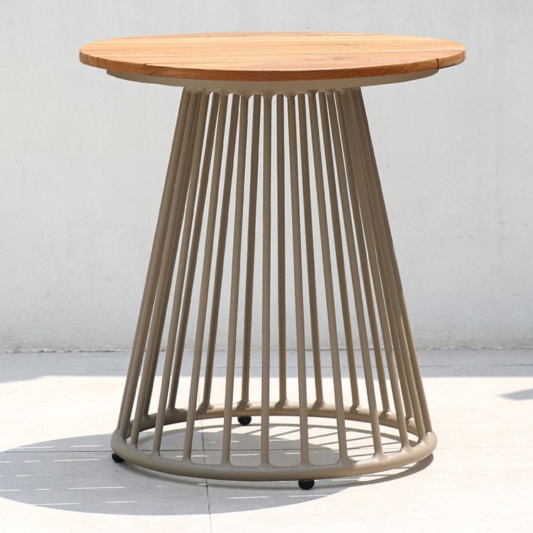 Outdoor Round Aluminum Frame Patio Table Modern Rust Resistant Coffee Table