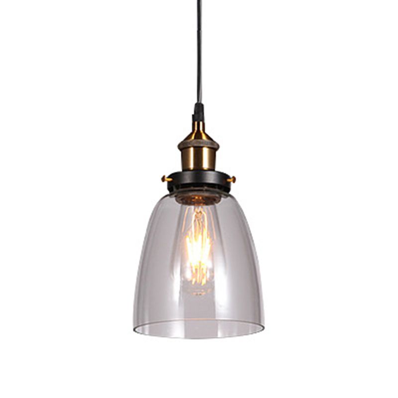 Hanging Pendant Lights Vintage Industrial Style1 Light Pendants with Glass Shade for Bedroom