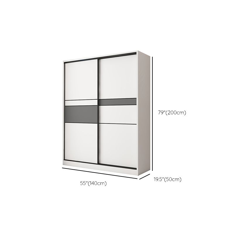 White and Gray Armoire Cabinet with Shelves Contemporary Youth Armoire