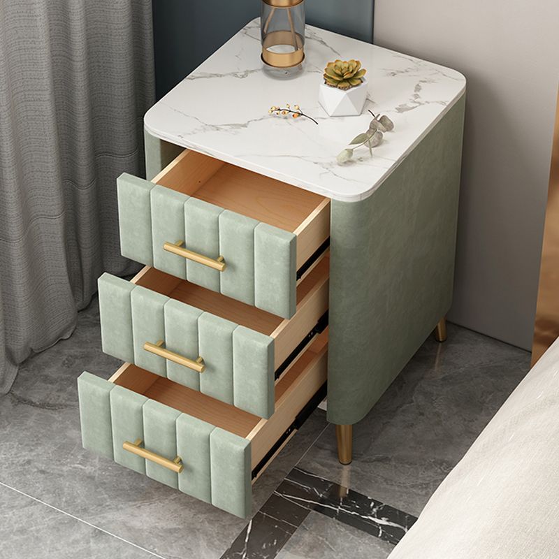 Drawer Storage Bed Nightstand Marble Bedside Cabinet for Bedroom