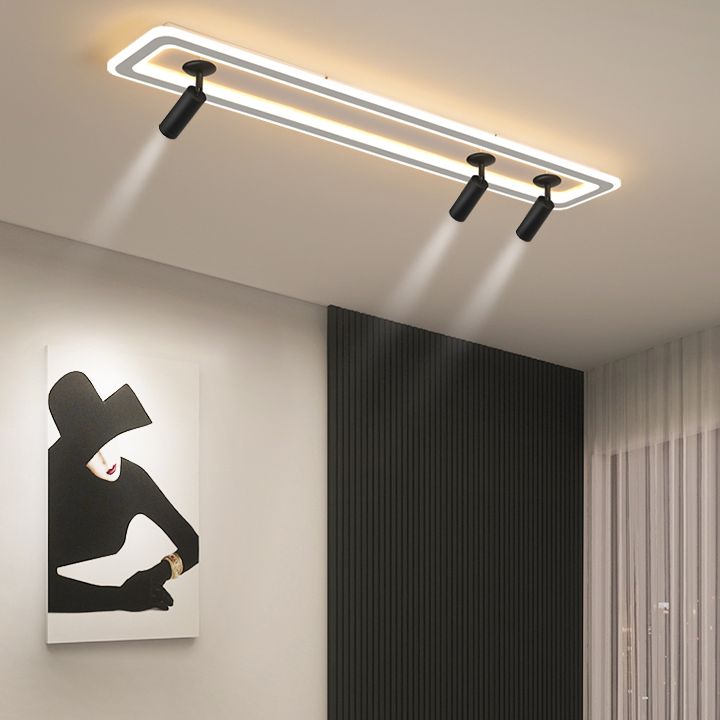 Aparte de techo semi rascillo de LED rectangular en soporte moderno de lavado acrílico de estilo acrílico con lámpara ajustable