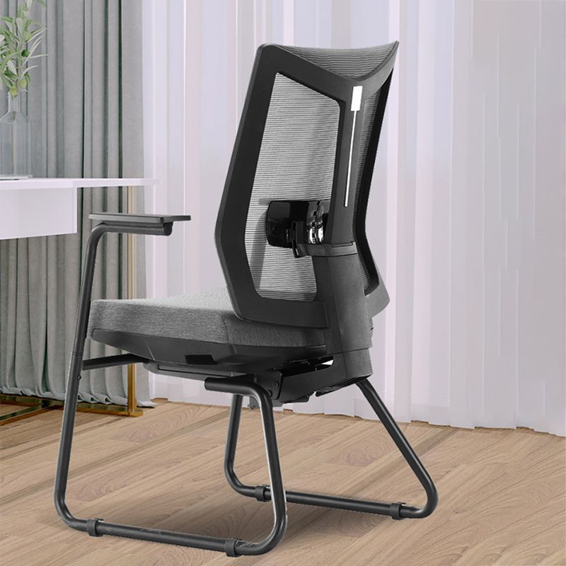 Modern Office Chair No Wheels Removable Arms No Distressing Desk Chair