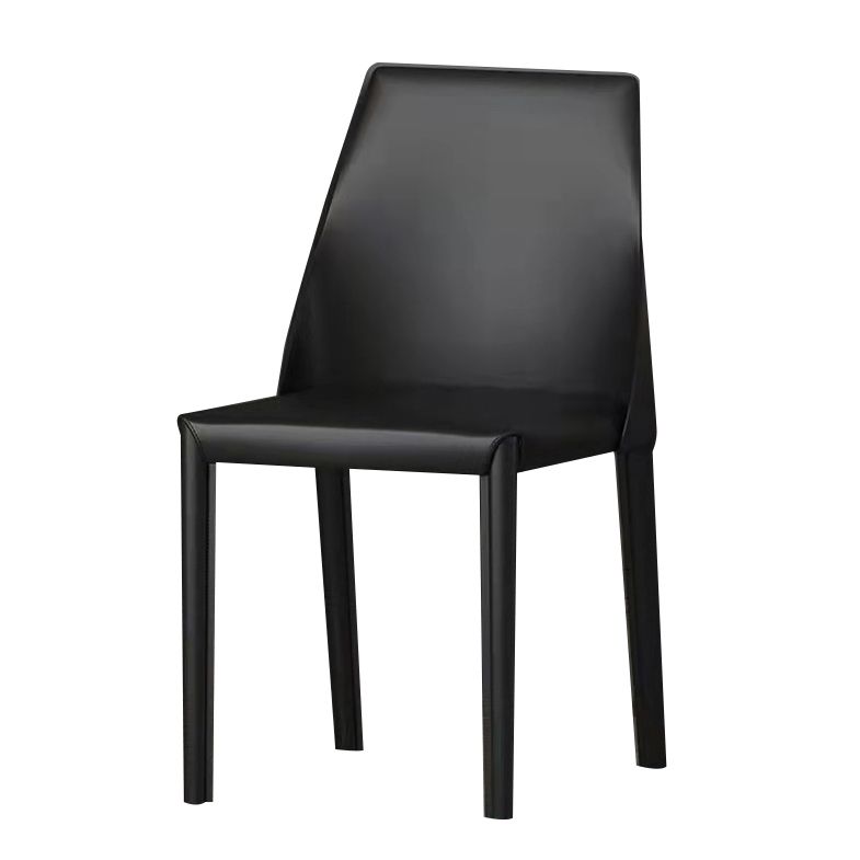 Leather Contemporary Modern Indoor-Outdoor Side Chair Parsons Chair