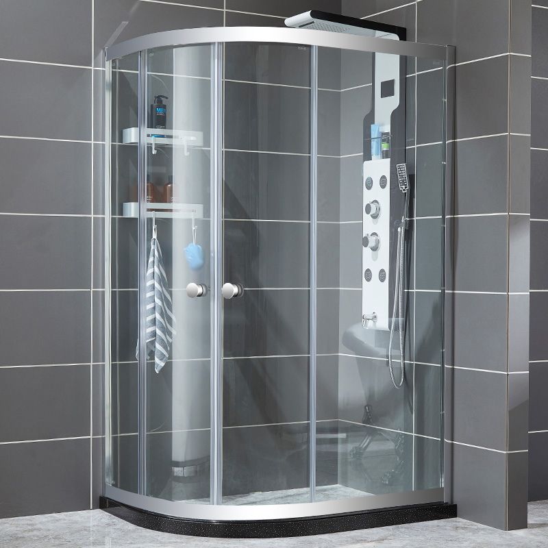 Semicircle Sliding Shower Enclosure Framed Shower Enclosure with Tempered Glass