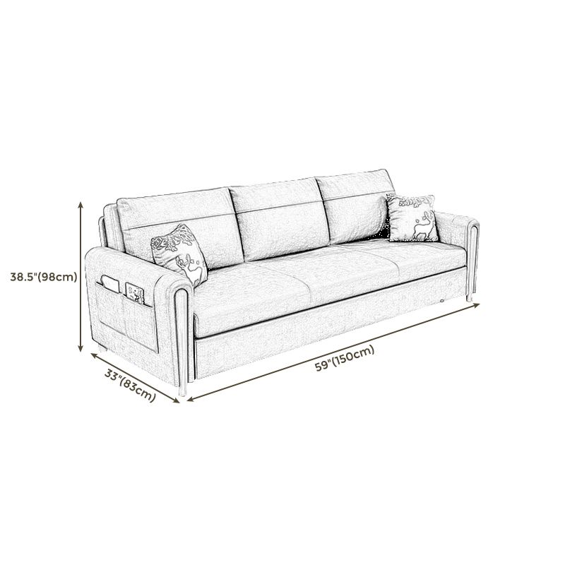 59.06" W √ó 32.68" D √ó 38.58" H Square Arm Sleeper with Storage and Foldable