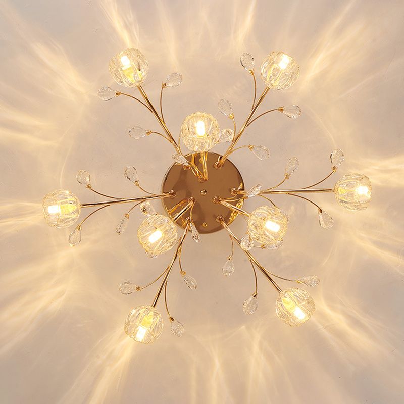 Modern Spherical Ceiling Flush Mount Lights Crystal Ceiling Light