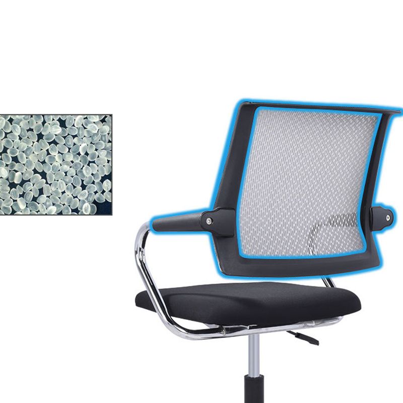 Contemporary Wheels Swivel Chair Microfiber Conference Mid-Back Arm Chair