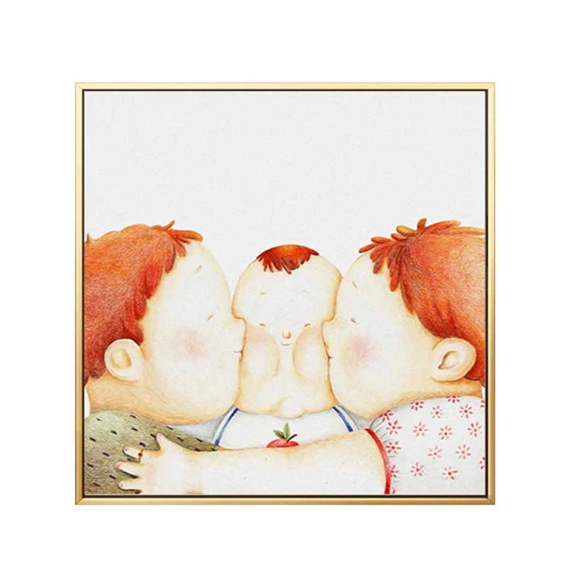 Textured Pastel Wall Art Kids Style Illustration Infant Canvas Print for Nursery