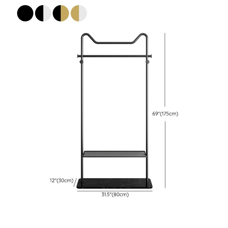 Modern Style Metallic Coat Rack Solid Color Hooks Design Free Standing Coat Rack