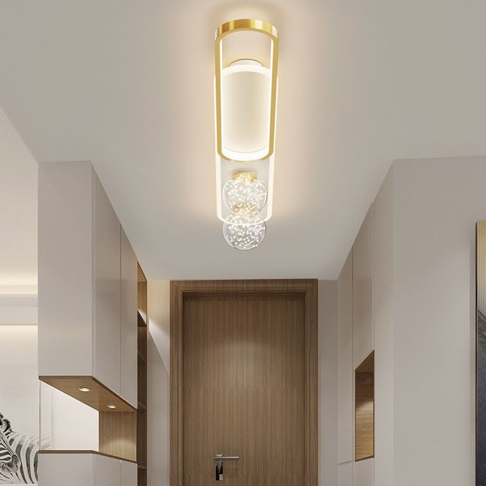 Modern Luxury LED Ceiling Light Globe Glass Flush Mount with Acrylic Shade