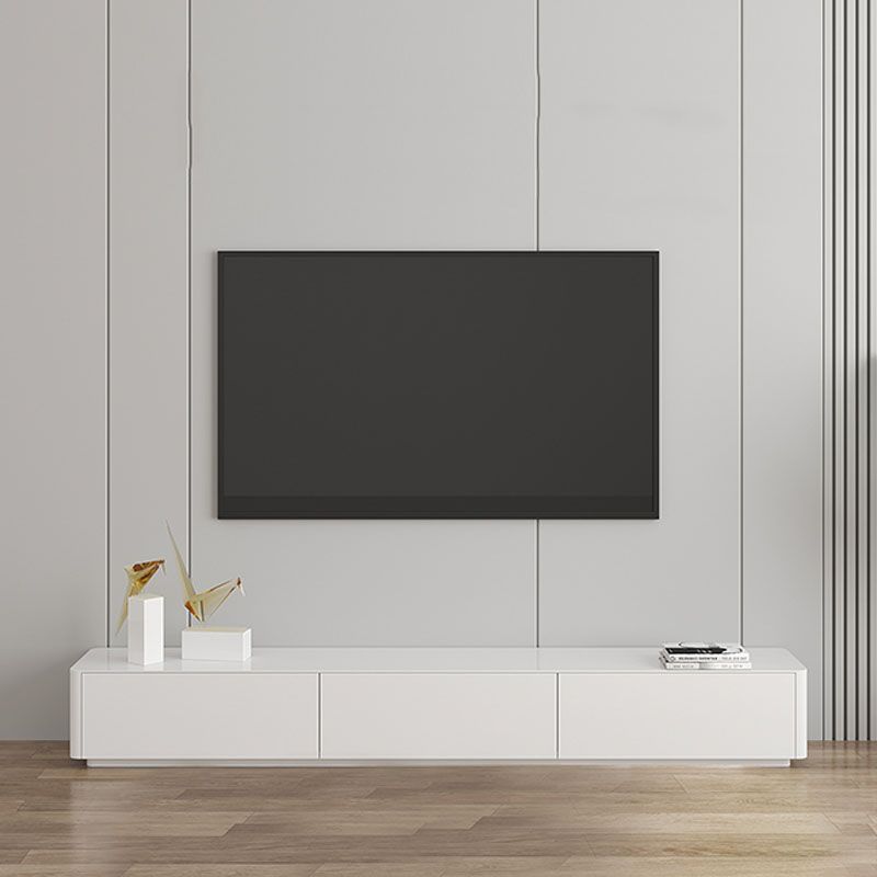 Scandinavian TV Console, White TV Stand with Drawers for Living Room