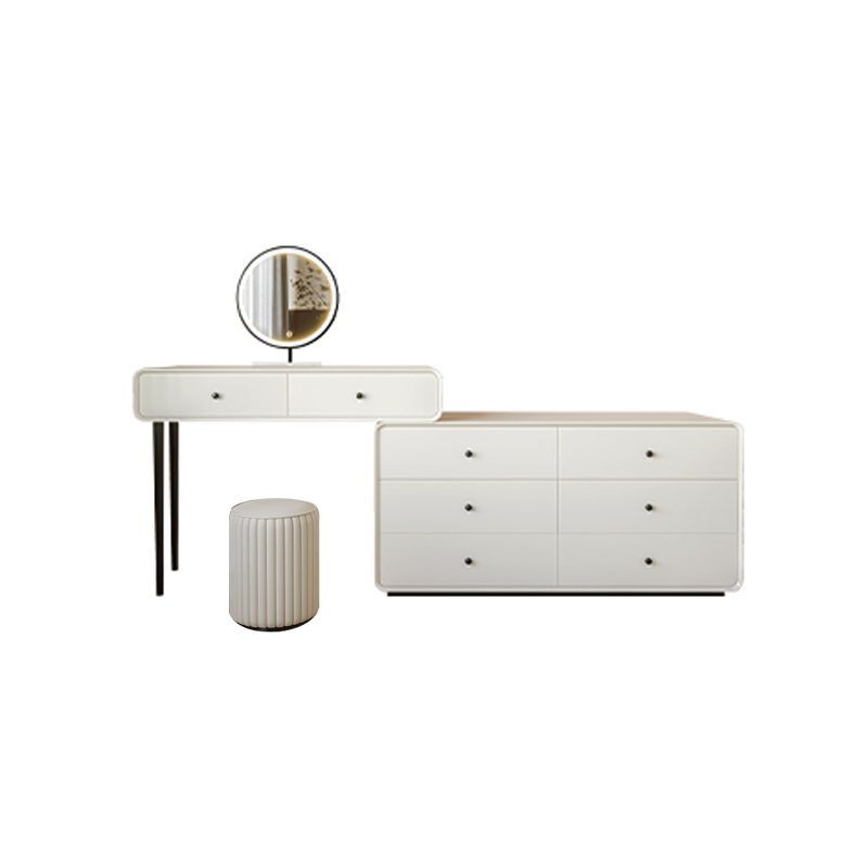 Modern Bedroom Vanity Dressing Table White Wood Makeup Vanity Desk with Drawer