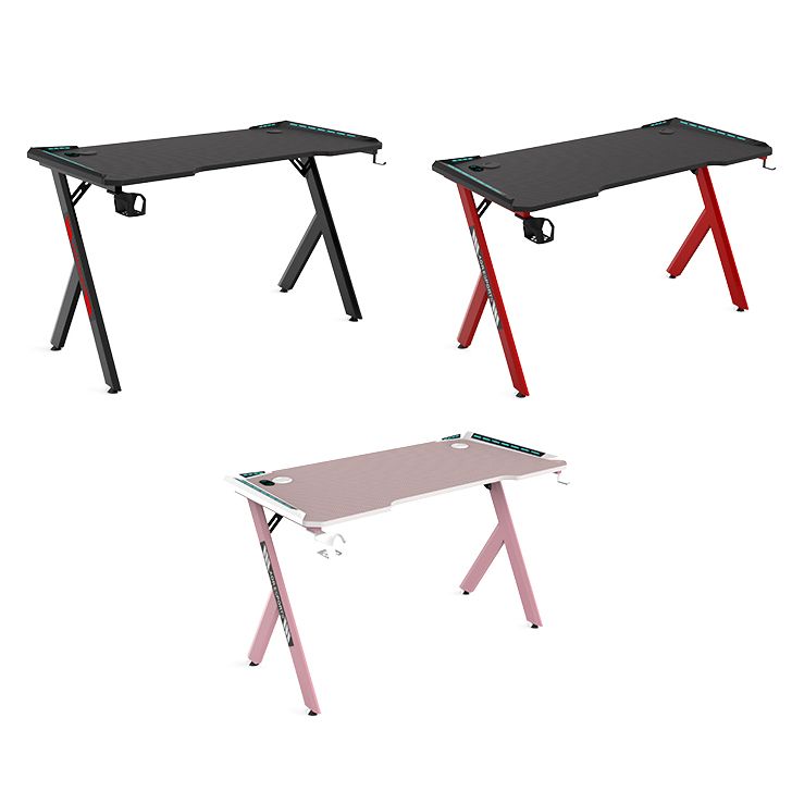 Contemporary Free Form Gaming Desk Manufactured Wood Desk for Office