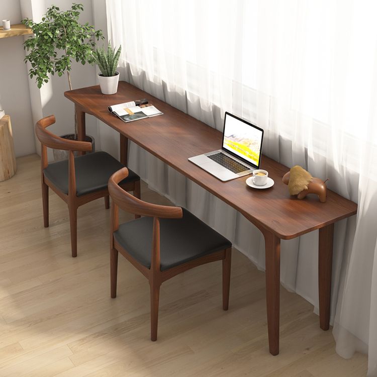 Modern Rectangular Writing Desk Solid Wood 4 Legs Office Desk for Home