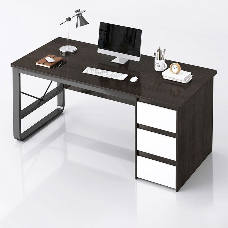 Modern Rectangular Office Desk Home Office Writing Desk with Drawers