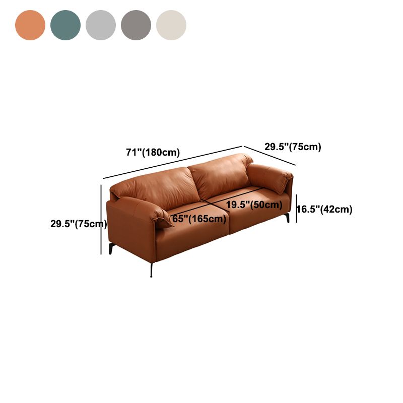 2-3 Seater 29.5"H Faux Leather Pillow Top Arm Sofa for Living Room