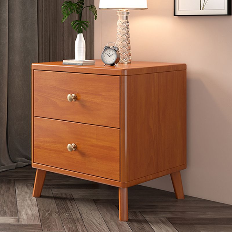 Solid Wood Bedside Cabinet Contemporary Night Table with Drawers