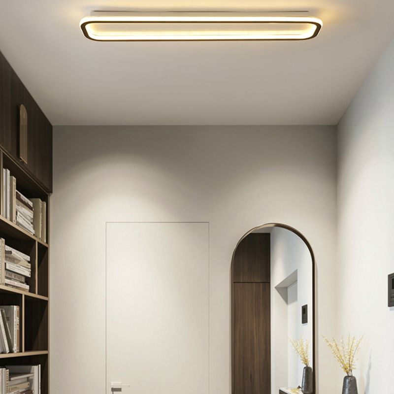 Minimalism Flush Mount Rectangle Metal LED Ceiling Light Fixture for Corridor