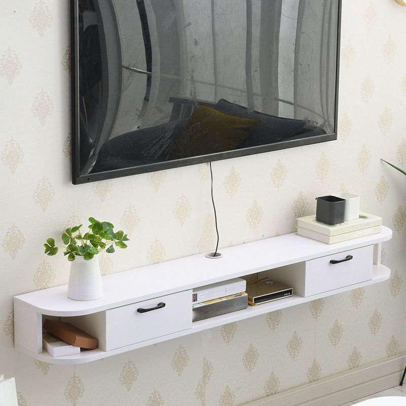 Contemporary Faux Wood TV Media Stand Matte Finish Media Console with Drawers