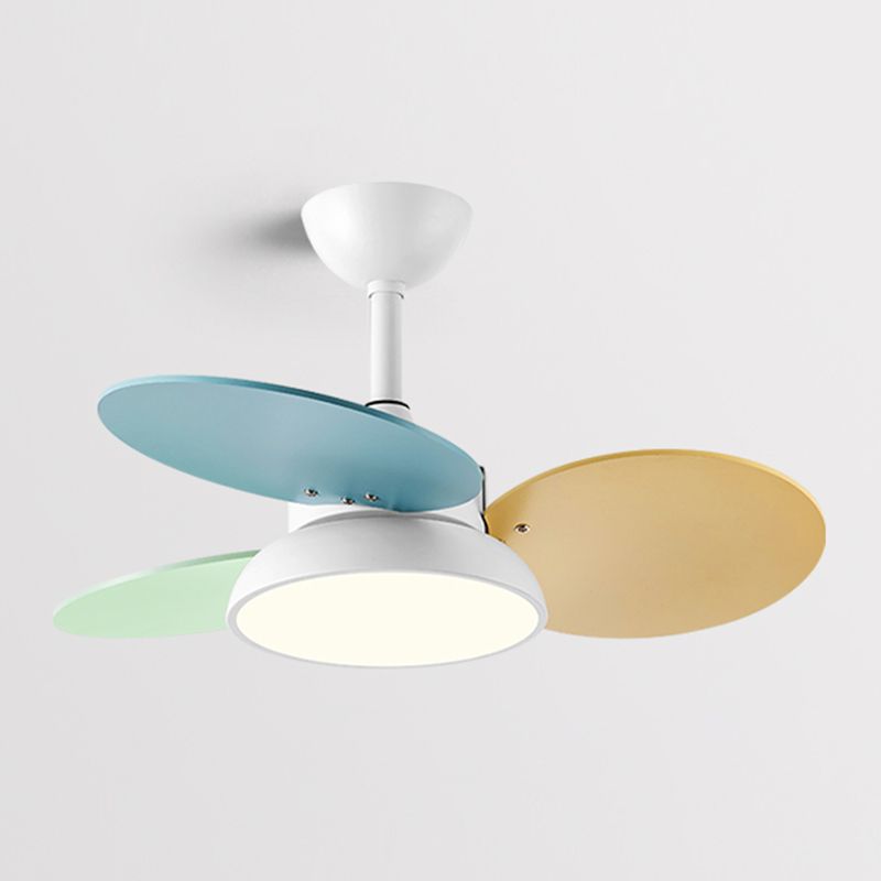 Lámpara de ventilador colgante de Circle de Macaron Círculo Metálico Metálico LED LED SEMI FLUSH LUCHE