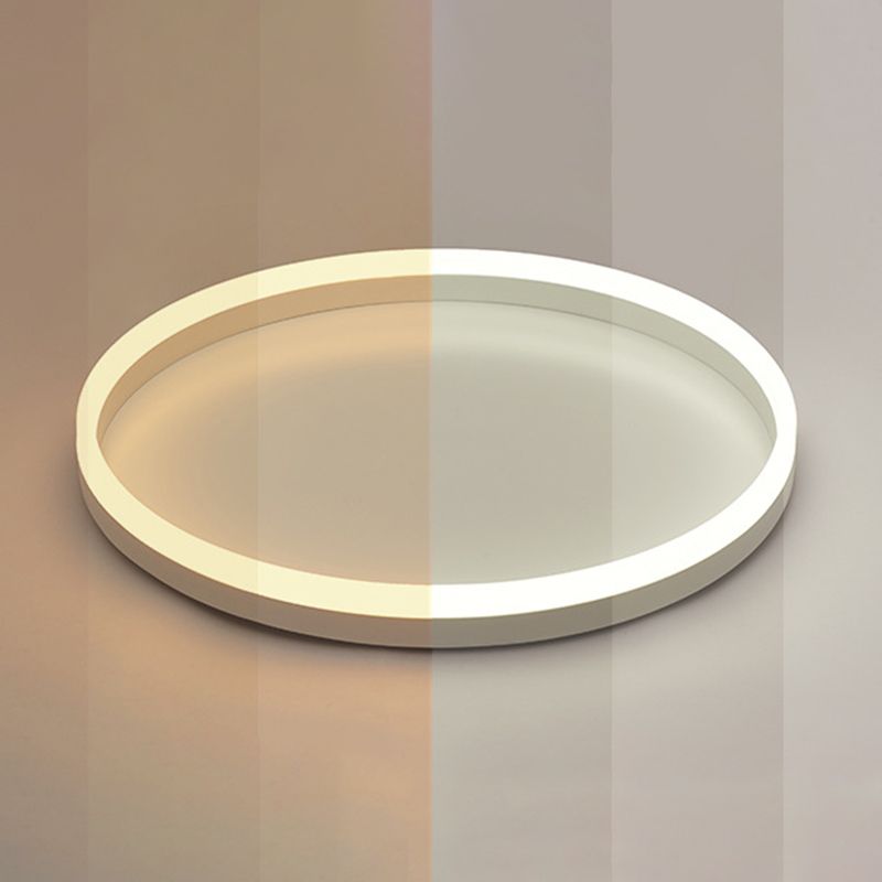 Circle Shape Flush Mount Modern Style Acrylic 1 Light Flush Light in White