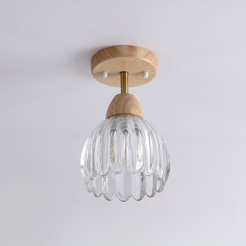 Nordic Style 1-Light Ceiling Lamp Wooden Ceiling Light for Living Room