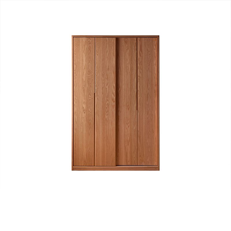 Solid Wood Wardrobe Modern Walnut Armoire Cabinet for Bedroom