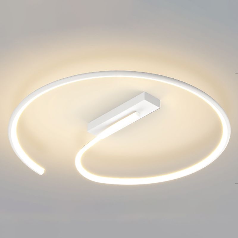 Modern Style Ringed Flush Mount Light Metal 1 Light Flush Mount Lamp