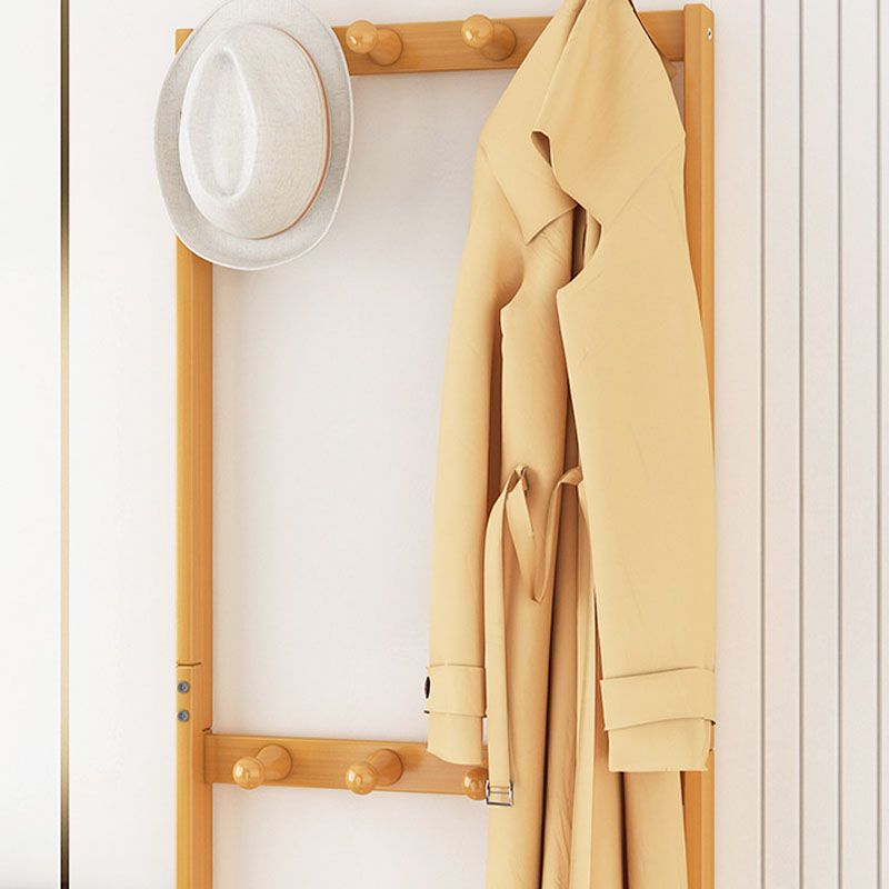 Wooden Hall Stand Modern Style Minimalist Home Floor Coat Rack with Drawer