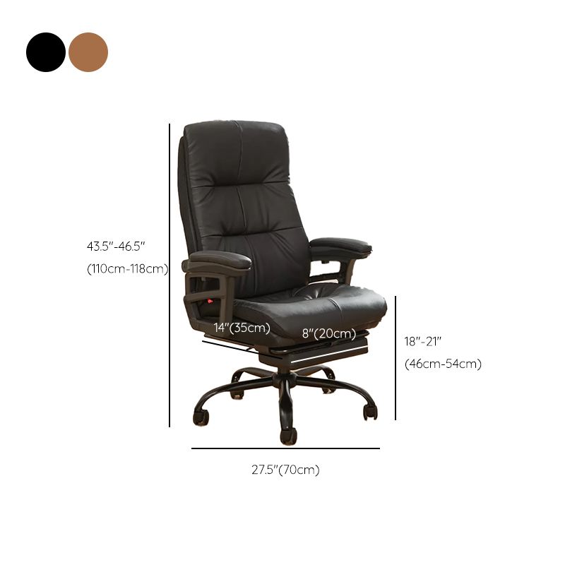 Modern Padded Arms Office Chair Leather Tilt Mechanism Chair with Wheels