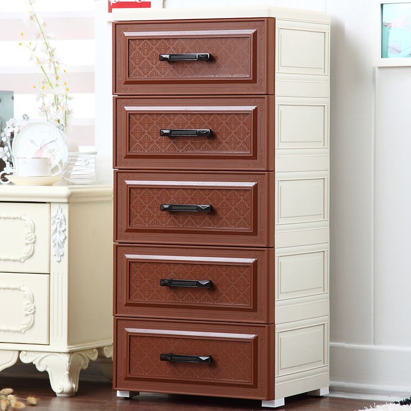 Vertical Lingerie Chest Contemporary Plastic Chest with Drawers for Bedroom