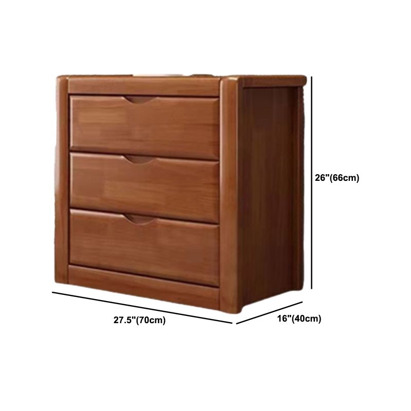 Modern 15.74" Wide Accent Chest Brown Rubberwood Chest with Drawers