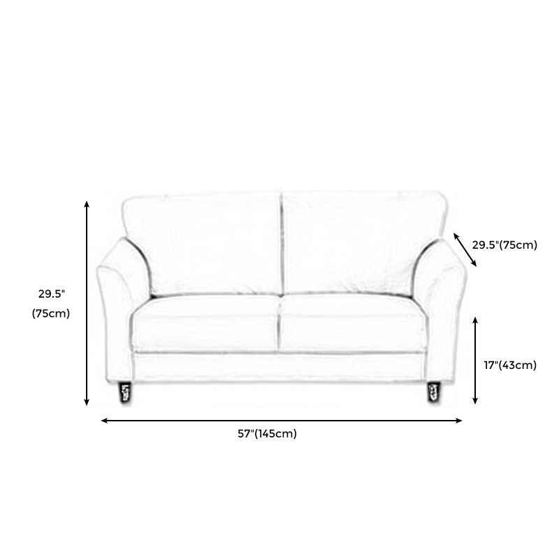 Modern Flared Arm Sofa Standard Wood Legs Sofa for Living Room